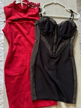 2 Guess Bodycon Dresses | Black & Red | Party, Vegas, Night Out